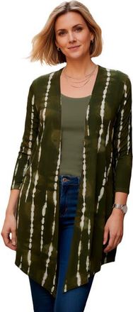 Roaman's Ultra Drape Cardigan in Dark Olive Variegated Tie Dye at Nordstrom, Size 28