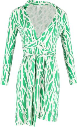 Diane Von Fürstenberg Diane Von Furstenberg New Julian Wrap Dress in Green Silk