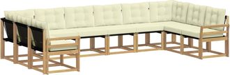 vidaXL Conjunto De Sof&aacute;s De Exterior 10 Uds. Blanco Y Crema Vidaxl