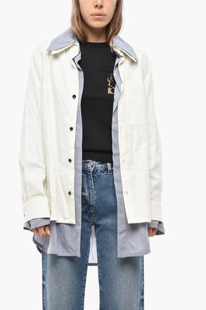 Bottega Veneta Camicia in Doppio Tessuto Relaxed Fit con Taschino Bottega Veneta