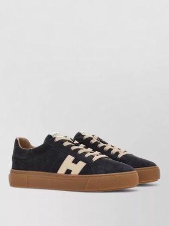 Hogan lace up shoes round toe suede finish