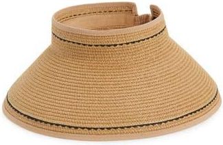 Nordstrom Rack Contrast Stitch Visor in Natural at Nordstrom Rack