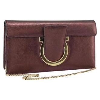 Ferragamo Tweedehands leren handtassen - Dames - Pre-owned - Bruin - Maat: ONE Size Leer