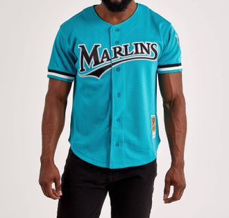 Mitchell & Ness Dawson Florida Marlins Batting Practice Jersey In Teal