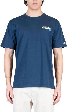 MC2 Saint Barth Portland Katoenen T-shirt met Print aan de Voorkant - Heren - T-shirts - Blauw - S - Katoen - Tops