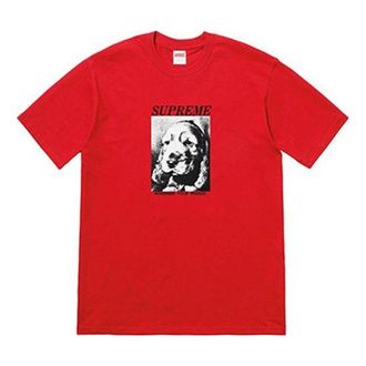 SUPREME FW18 Remember Tee Red Puppy Sketch Printing Short Sleeve Unisex SUP-FW18-448