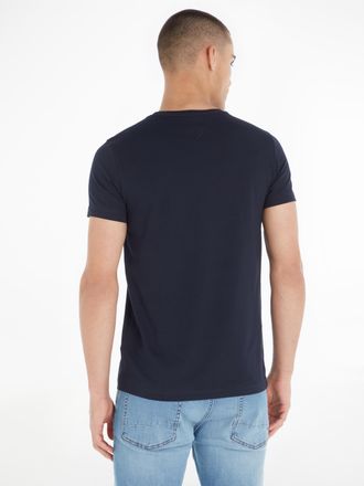 Tommy Hilfiger T-Shirt TOMMY HILFIGER CORE STRETCH SLIM C-NECK TEE, Herren, Gr. XXL, blau (navy), Jersey, Obermaterial: 96% Baumwolle, 4% Elasthan, Basic, Rundhals, 