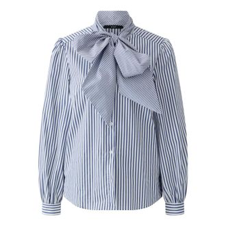 Oui Camicetta con fiocco - - Blouses & Shirts - Donna - Blu - XL