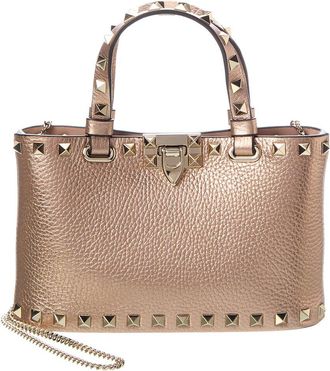 Valentino Rockstud Mini Grainy Leather Tote