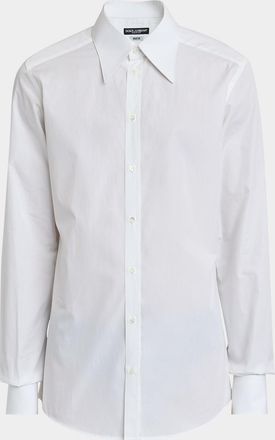 Dolce & Gabbana Mens Cotton Point-Collar Sport Shirt