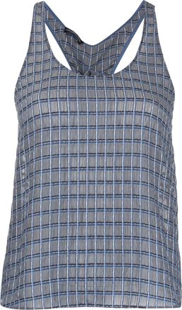 Emporio Armani racerback tank top - women - Viscose/Polyester/Spandex/Elastane - 40 - Grey
