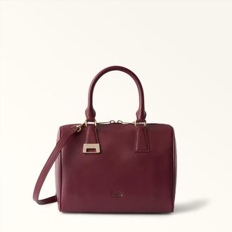 Furla Olivia Borsa Boston M Red Apple Rosso Pelle Morbida Testurizzata Ares Donna