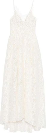 Ermanno Scervino Lace Dress In Beige Cotton