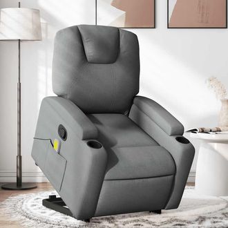 vidaXL Vidaxl - Silla De Masaje Reclinable De Pie De Tela Gris Oscuro