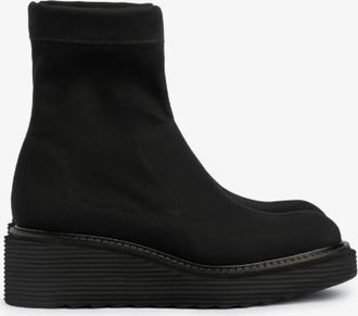 Pedro Garcia Womens Sorina Stretch Wedge Boot In Black