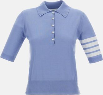 Thom Browne Sky Blue Wool Polo