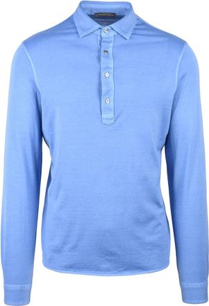 Filintrama Blue Long-Sleeve Buttoned Polo Shirt