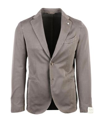 L.B.M. 1911 Taupe Cotton Polyamide Rounded Jacket