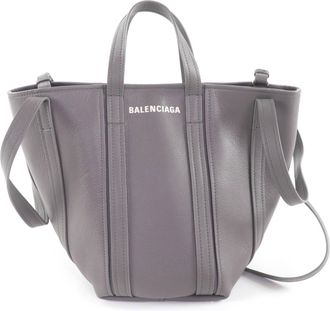 Balenciaga Gray Leather Tote Bag (Pre-Owned)