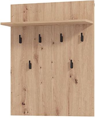 Dmora Appendiabiti Ortelle, set Fissaggio a Muro Incluso, 6 Ganci, Installazione a Muro, 83h cm Marrone Rovere Nodi