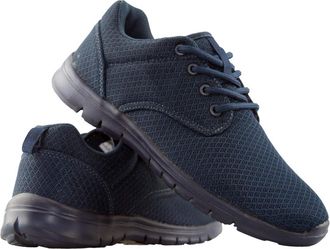 Generic Womens Knitted Lace-Up Sneakers, Black, Casual Trainers (Blue, UK Footwear Size System, Adult, Women, Numeric, Medium, 4)