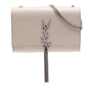 Saint Laurent Pre-owned Kate Schoudertas - Dames - Pre-owned - Beige - Maat: ONE Size Leer