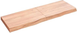 vidaXL Wall Shelf Light Brown 120x40x(2-6) cm Treated Solid Wood Oak vidaXL