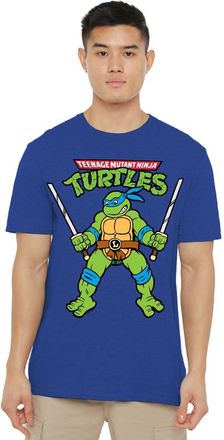Teenage Mutant Ninja Turtles TMNT Retro Leo Unisex T Shirt, Royal Blue, Large