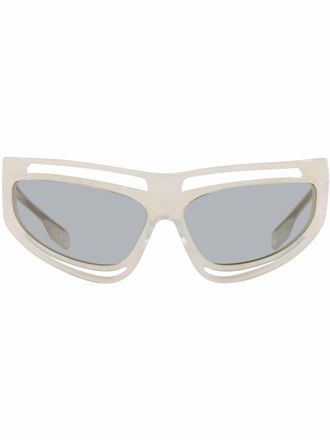 Burberry Sunglasses Eliot cut-out detail sunglasses - unisex - Acetate - 65 - White