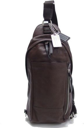 Coach Dark Brown Leather Shoulder Bag Sling Bag (Pre-Owned)