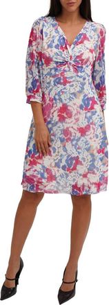 Sunny Leigh Mesh Twist Front Dress in Paula Pink Multi at Nordstrom Rack, Size X-Large