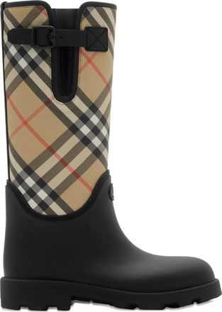 Burberry Schoenen, Dames, Veelkleurig, 36 EU, Katoen, Marsh Stamp High Boots