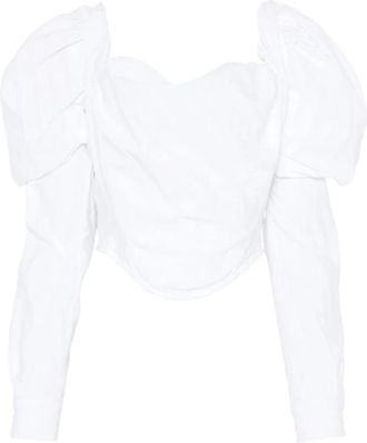 Vivienne Westwood Top - Dames - Blouses - Wit - S - Leer - Overhemden