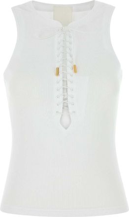 Givenchy White Stretch Cotton Tank Top