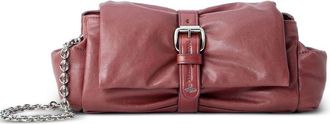 Vivienne Westwood Gathered Leather Clutch Bag with Silver Buckle