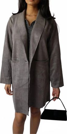 HYFVE Single Button Faux Suede Blazer Coat In Grey