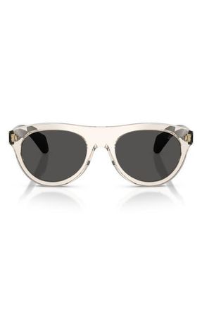 Moncler 53mm Splash Oval Sunglasses in Butter /Dark Grey at Nordstrom