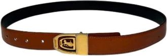 Celine Pre-owned Belts, female, Brown, Size: ONE SIZE Pre-owned Carriage Logo Belt
