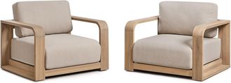 Sklum Pack De 2 Sillones De Jard&iacute;n Con Reposabrazos En Madera De Acacia Brivori Sklum