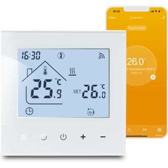 OEM Smart Connected Para Calentamiento De Agua Termostato Wifi Para Calefacci&oacute;n Por Suelo Radiante Compatible Con Alexa Y Asistente De Google Pantalla T&aacute;c