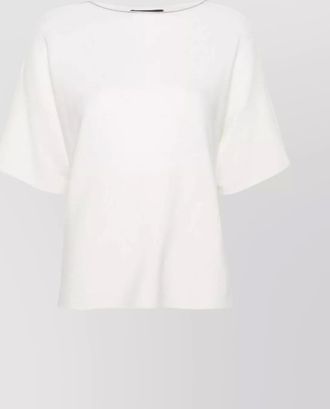 Fabiana Filippi cotton fine-knit boat-neck short-sleeve sweater