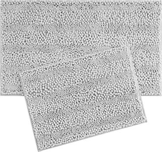 Laura Ashley Chenille Set of 2 Bath Rugs in Light Grey at Nordstrom Rack