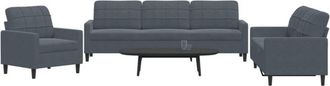 vidaXL Vidaxl - Juego De Sof&aacute;s Con Cojines 3 Piezas Terciopelo Gris Oscuro