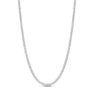 SHYMI 3mm Classic Tennis Necklace -.925 Sterling Silver, 14k Gold-Plated - Rhodium Plated, Cubic Zirconia, Adjustable Chain