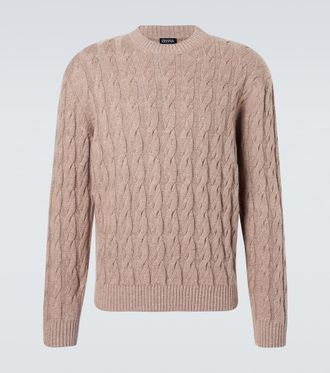 Ermenegildo Zegna Cable-knit linen, cashmere, and silk sweater