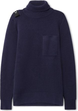 Mastrum Navy Milano Gebreide Coltrui - Heren - Coltruien - Blauw - M - Katoen - Truien & Vesten