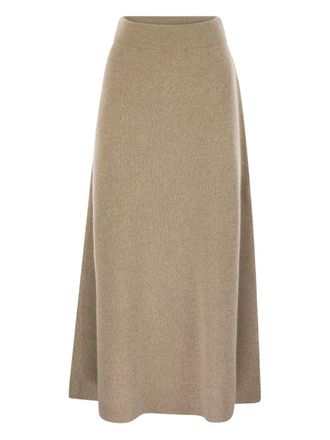 Fabiana Filippi ribebed-knit skirt - Neutrals