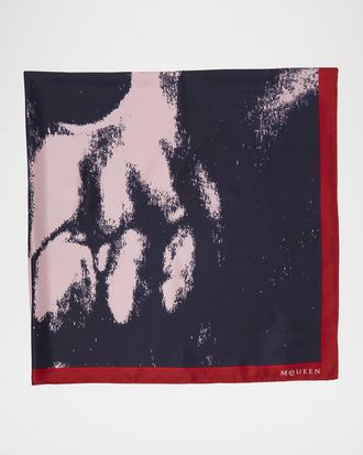Alexander McQueen Silk Shawl W/ Exploded Skull