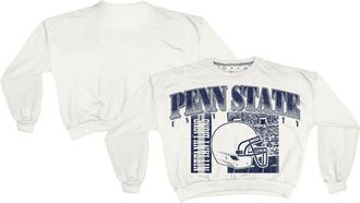 Pressbox Womens Pressbox White Penn State Nittany Lions Oversized Janice Retro Waist-Length Sweatshirt at Nordstrom, Size Xx-Large