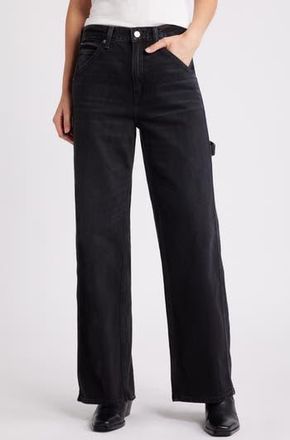 Re/Done Straight Leg Painter Jeans in Crafted Black at Nordstrom Rack, Size 31